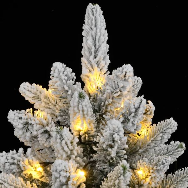 Изкуствена коледна елха с 300 LED и флокиран сняг 210 см