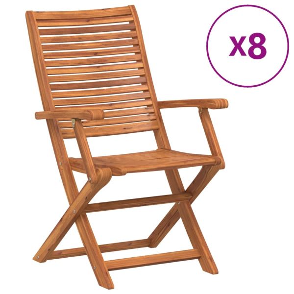 Сгъваеми столове 8 бр. 57x66x95 см Масивна дървесина, акация