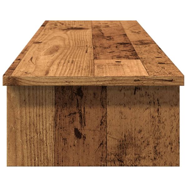 Поставка за монитор, старо дърво, 100x27x15 см, инженерно дърво
