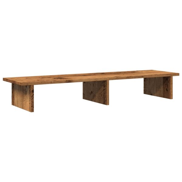 Поставка за монитор, старо дърво, 100x27x15 см, инженерно дърво