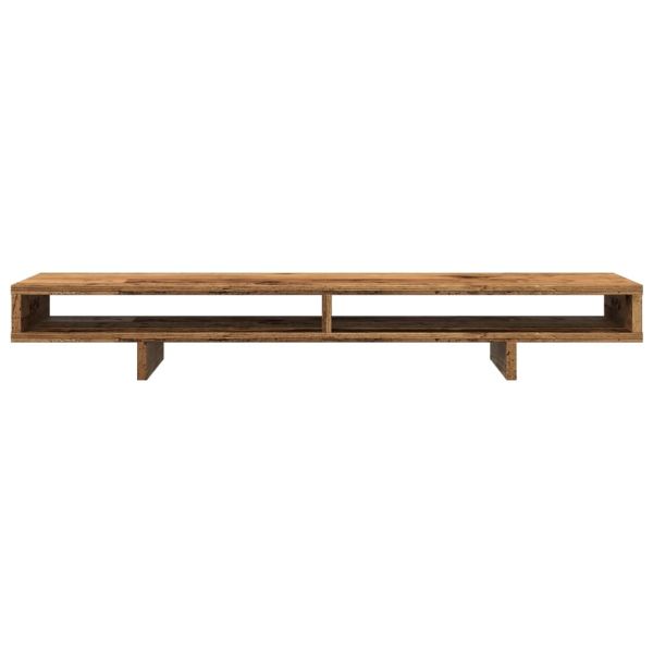 Поставка за монитор, старо дърво, 100x27x15 см, инженерно дърво