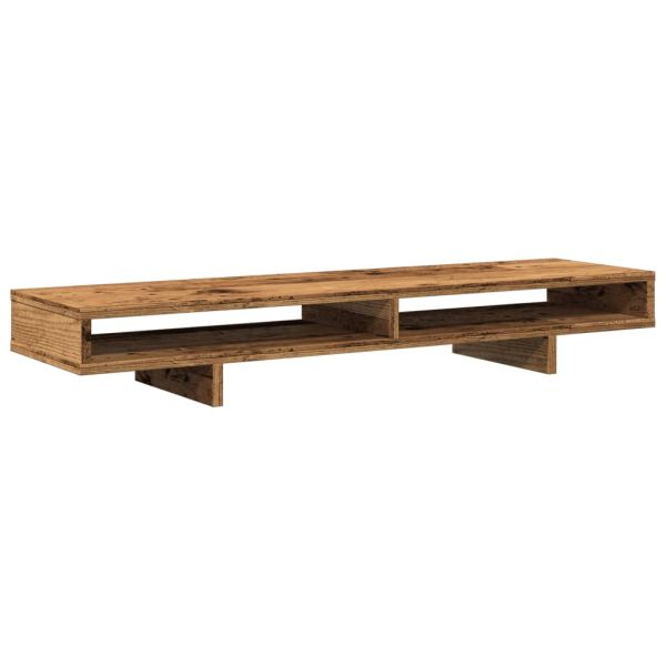 Поставка за монитор, старо дърво, 100x27x15 см, инженерно дърво