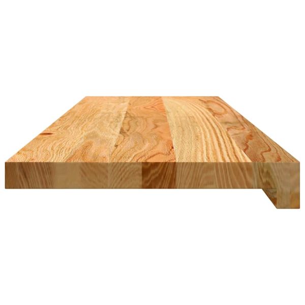Стълбищни стъпала, 2 бр, светлокафяви, 80x30x2 см, дъб масив