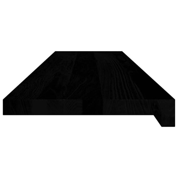 Прозоречни первази, 2 бр, кафяво-черни, 100x30x2 см, дъб масив