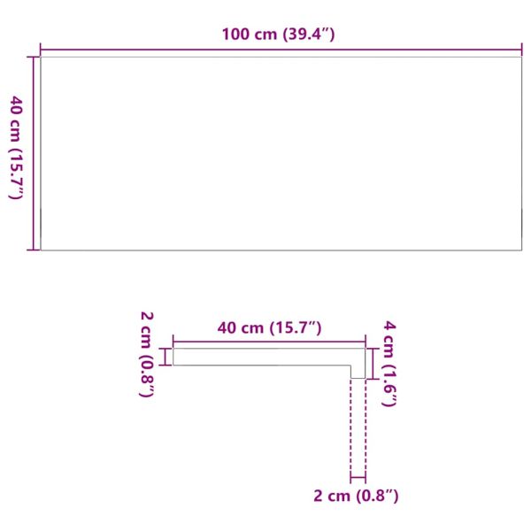 Прозоречни первази, 2 бр, кафяво-черни, 100x40x2 см, дъб масив