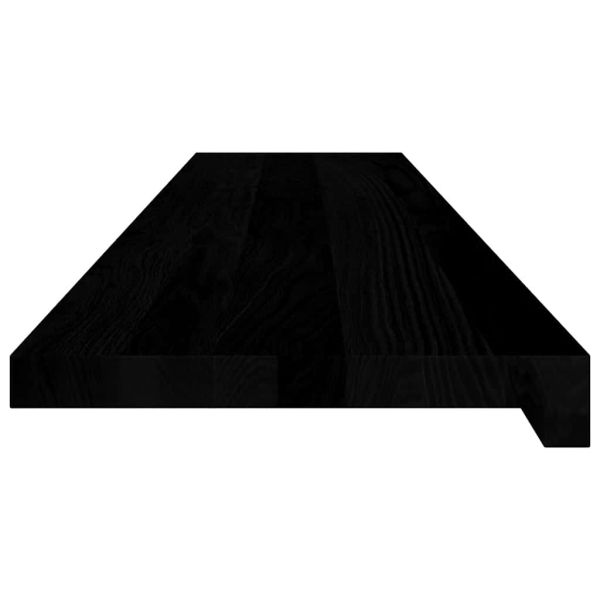 Прозоречни первази, 2 бр, кафяво-черни, 120x25x2 см, дъб масив
