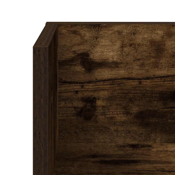 Стенни рафтове 2 бр опушен дъб 100x16,5x16,5 см инженерно дърво