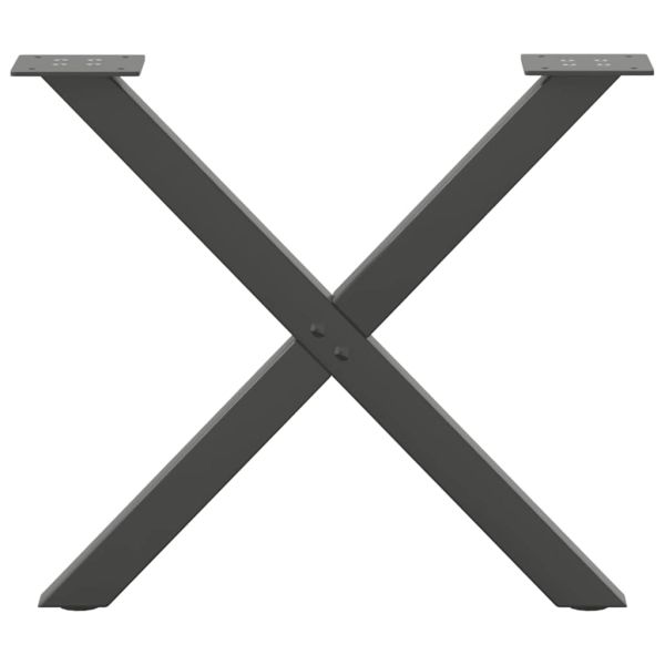 Крака за масичка за кафе, X-образни, 2 бр., антрацит, 50 x (42-43) см, стомана