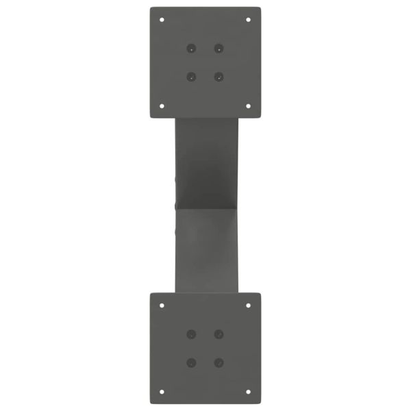 Крака за масичка за кафе, X-образни, 2 бр., антрацит, 60x(30-31) см, стомана