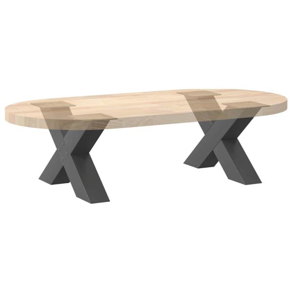 Крака за масичка за кафе, X-образни, 2 бр., антрацит, 60x(30-31) см, стомана