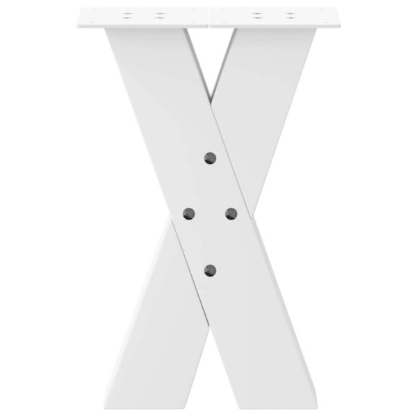 Крака за масичка за кафе, X-образни, 2 бр., бели, 28 x (42-43) см, стомана