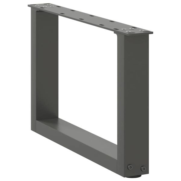 Крака за масичка за кафе, U-образни, 2 бр., антрацит, 50x(30-31) см, стомана