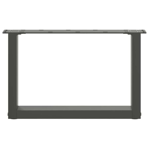 Крака за масичка за кафе, U-образни, 2 бр., антрацит, 50x(30-31) см, стомана