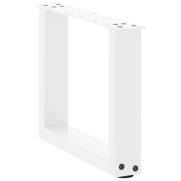 Крака за масичка за кафе, U-образни, 2 бр., бели, 40 x (30-31) см, стомана