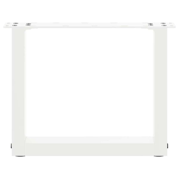 Крака за масичка за кафе, U-образни, 2 бр., бели, 40 x (30-31) см, стомана