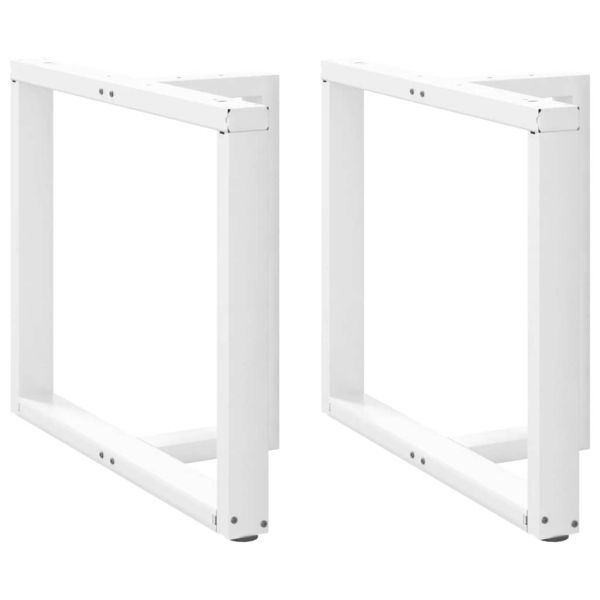 Крака за трапезна маса, Т-образни, 2 бр., бели, 100x35x(72-73) см, стомана