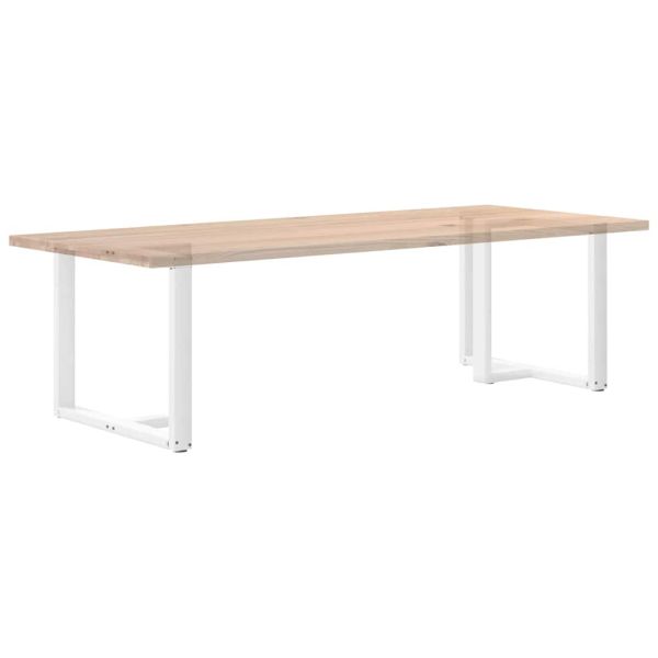 Крака за трапезна маса, Т-образни, 2 бр., бели, 100x35x(72-73) см, стомана