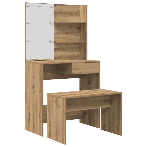 Комплект тоалетка с LED Artisan Oak Engineered Wood