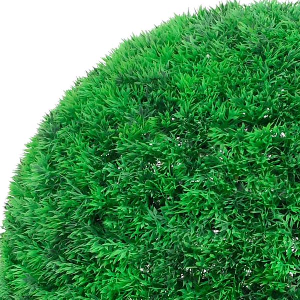 Изкуствени топки от чемшир с LED светлини 2 бр. зелени 27 см