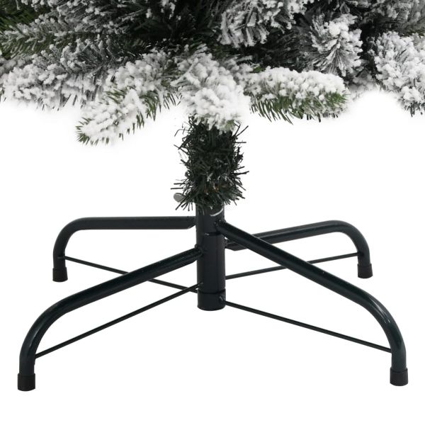 Изкуствена тънка коледна елха с флокиран сняг 240 cm PVC&PE