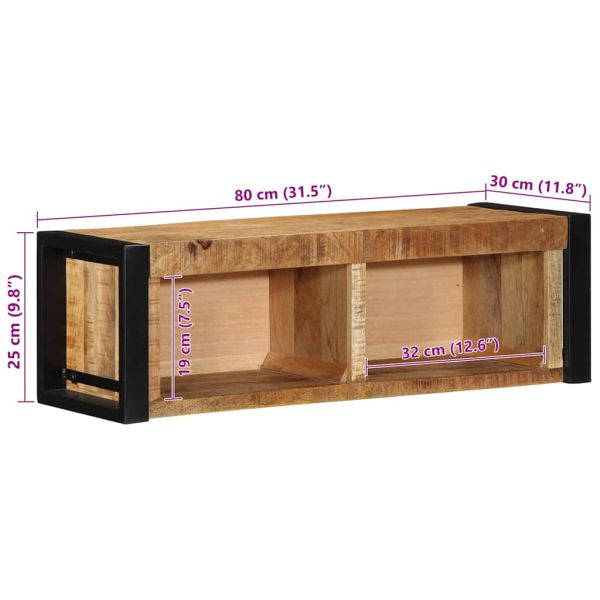 ТВ шкаф 80x30x25 cm Масивна груба дървесина Манго