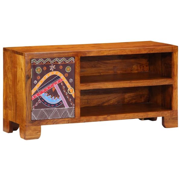 ТВ шкаф Multicolour 90x30x45 масивна дървесина акация