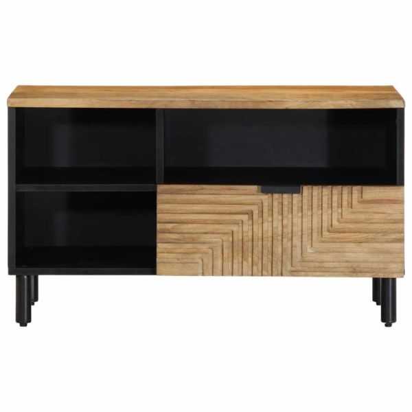 TV шкаф кафяв 80x33x46 cm масивна дървесина манго