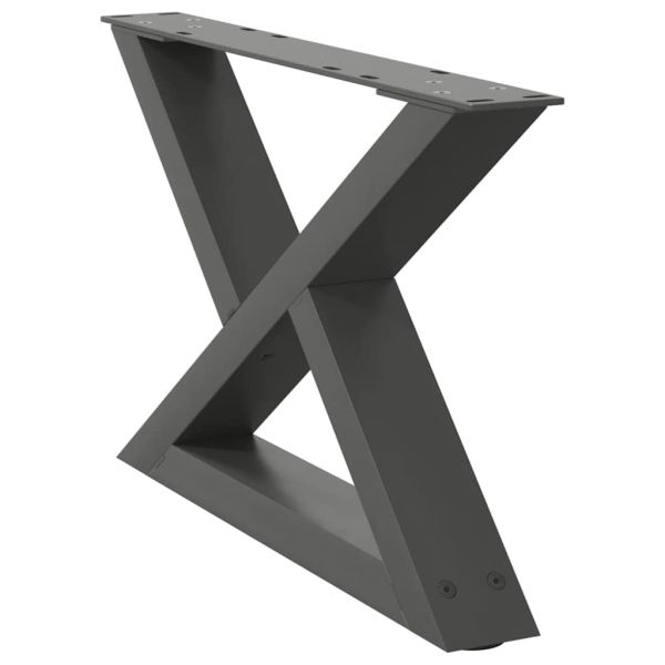Крака за масичка за кафе, 2 бр., антрацит, 50x(30-31,3) см, стомана