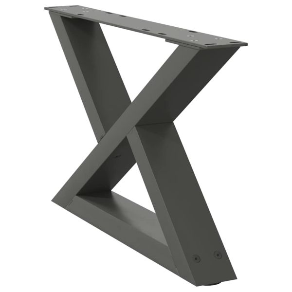 Крака за масичка за кафе, 2 бр., антрацит, 60x(30-31,3) см, стомана