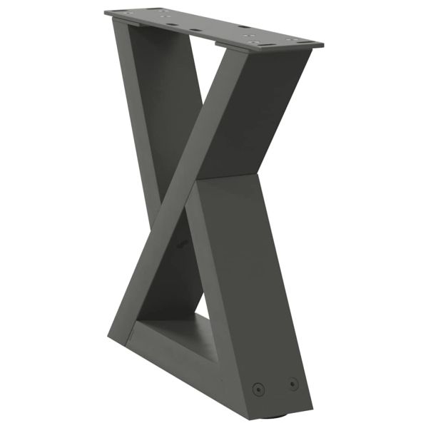 Крака за масичка за кафе, 2 бр., антрацит, 30x(30-31,3) см, стомана