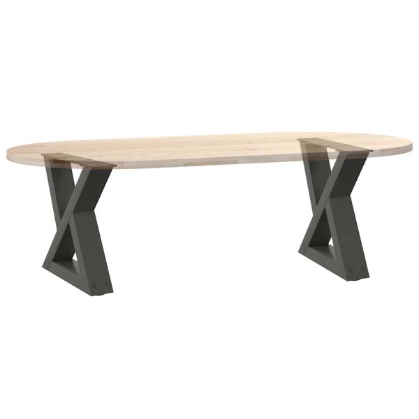 Крака за масичка за кафе, 2 бр., антрацит, 30x(30-31,3) см, стомана