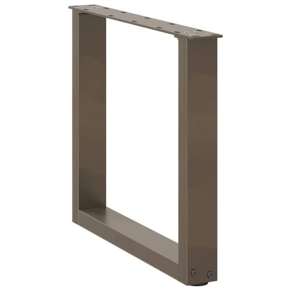 Крака за масичка за кафе, U-образни, 2 бр., естествена стомана, 50 x (42-43) см, стомана