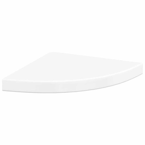 323907 Floating Corner Shelf High Gloss White 35x35x3,8 cm MDF