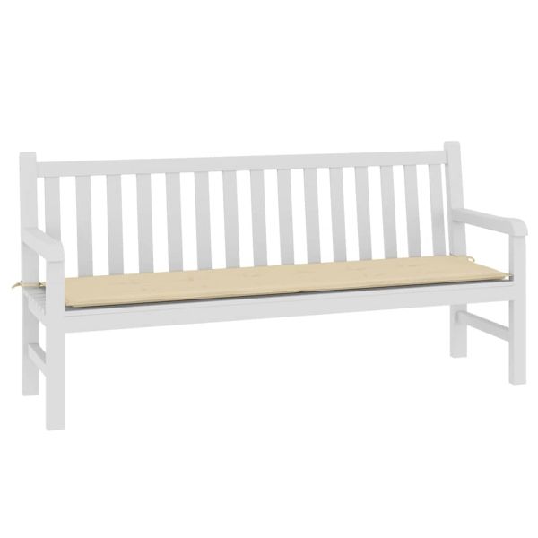 Възглавница за градинска пейка бежова 180x50x3 см оксфорд плат