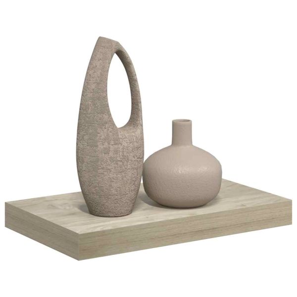 Окачен стенен рафт, дъб, 40x23,5x3,8 см, МДФ