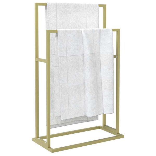 Свободностояща поставка за кърпи златиста 48x24x78,5 см желязо