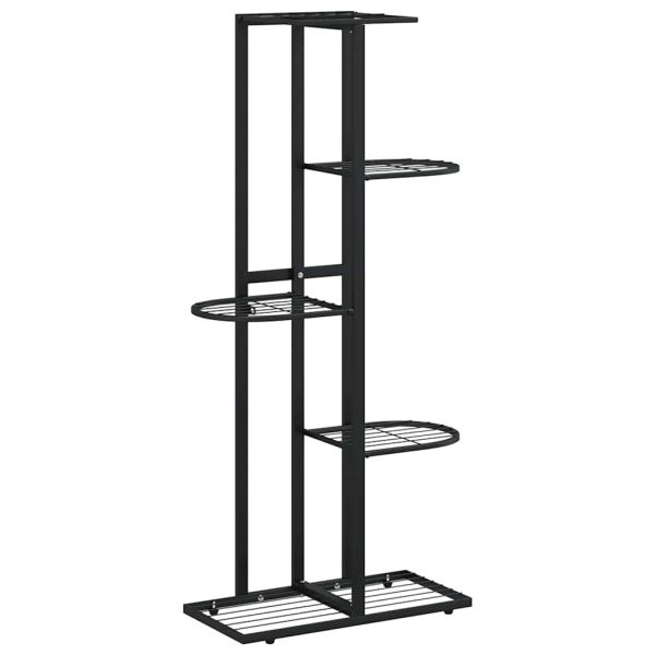5-етажна поставка за цветя, 43x22x98 см, черен, метал