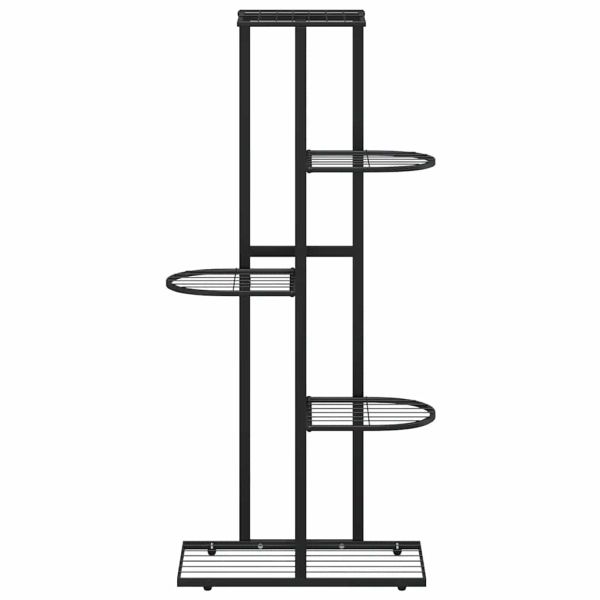 5-етажна поставка за цветя, 43x22x98 см, черен, метал