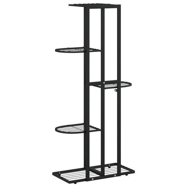 5-етажна поставка за цветя, 43x22x98 см, черен, метал
