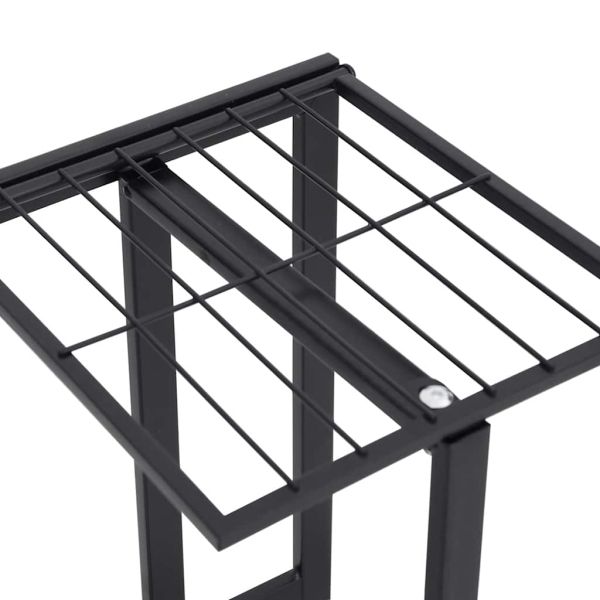 5-етажна поставка за цветя, 43x22x98 см, черен, метал