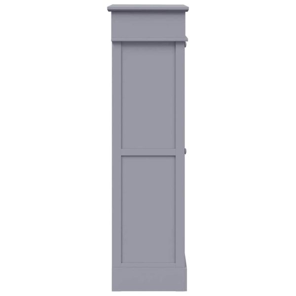 Шкаф за обувки, сив, 50x28x98 см, дърво от пауловния