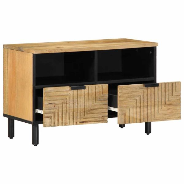 TV шкаф кафяв 70x33x46 cm масивна дървесина манго