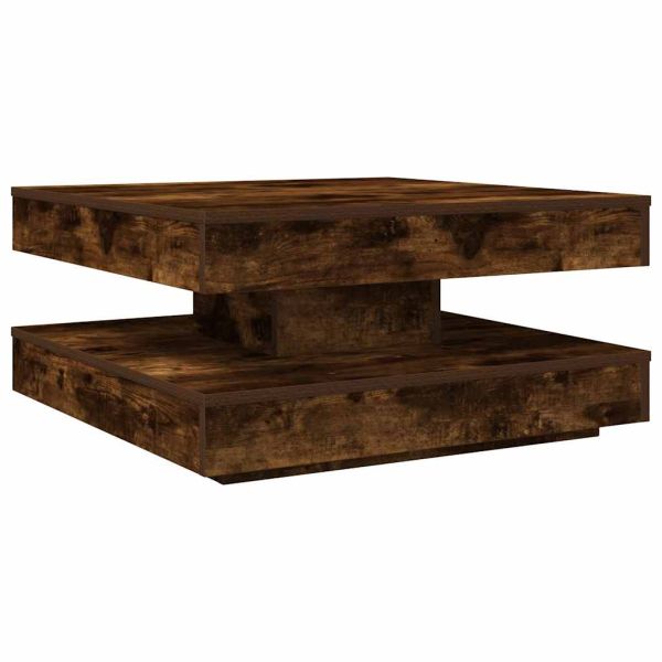 Холна маса, въртяща се на 360 градуса, опушен дъб, 70x70x34,5 см