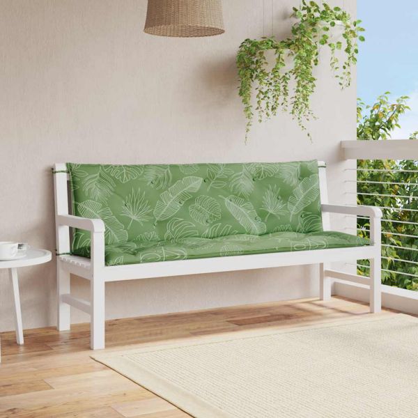 Възглавници за градински пейки 2 бр на листа 150x50x7 см плат