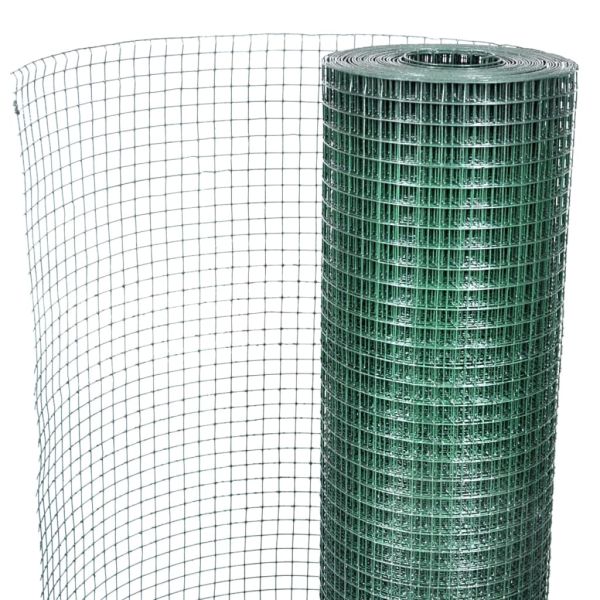 Кокошкарска мрежа, поцинкована с PVC покритие, 10x1 м, зелена