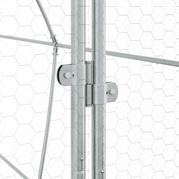 Клетка за пилета сребриста 400x105x182 см поцинкована стомана