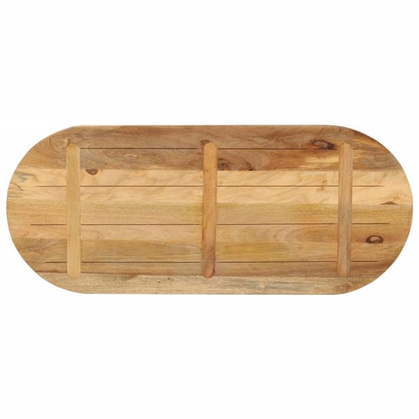 Плот за маса 100x40x3,8 см овален масивно дърво грубо манго