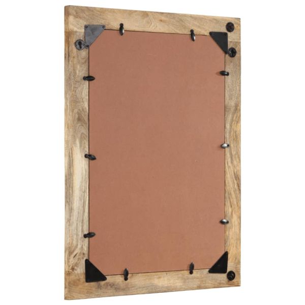Огледало за баня 50x70x2,5 см мангово дърво масив и стъкло