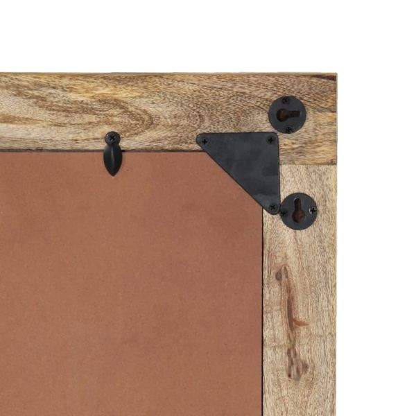 Огледало за баня 50x70x2,5 см мангово дърво масив и стъкло