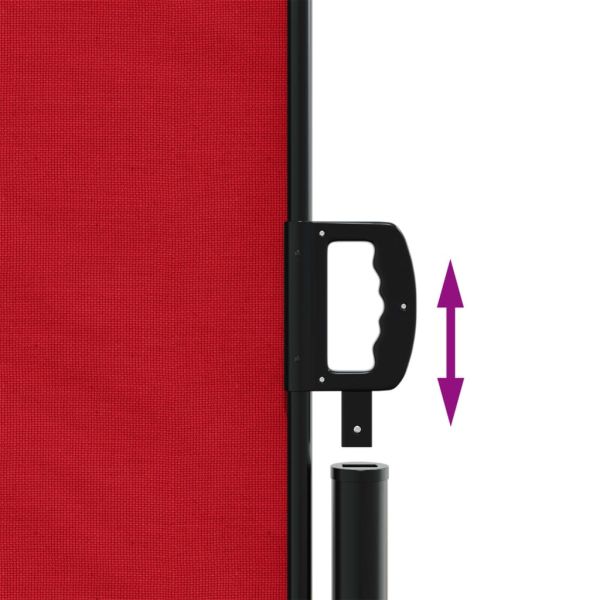 Прибираща се странична тента, червена, 180x1000 см